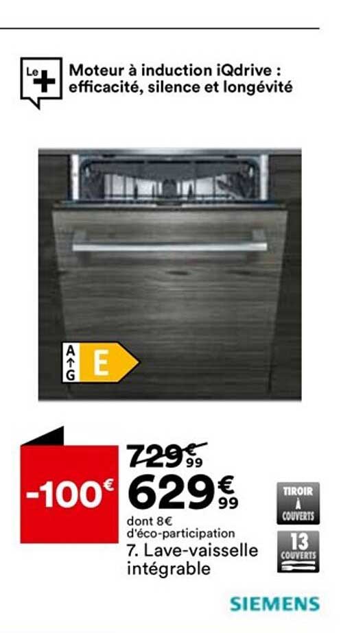 lave-vaisselle intégrable siemens