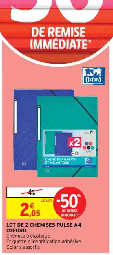 Lot De 2 Chemises Pulse A4 Oxford
