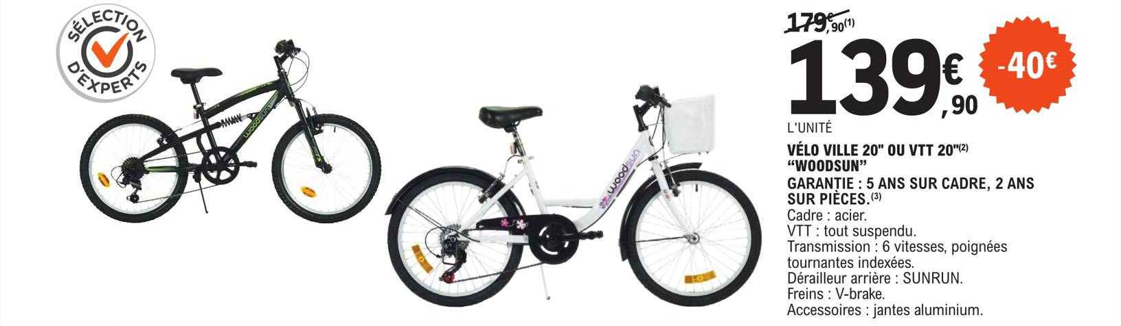 Vélo Ville 20" Ou Vtt 20" "woodsun"