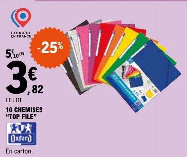 10 chemises "top file" oxford