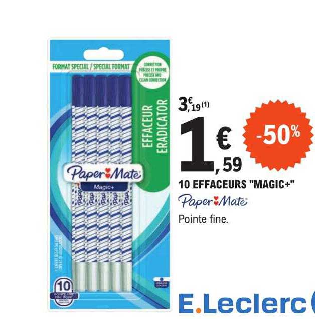 10 Effaceurs "magic+" Paper Mate