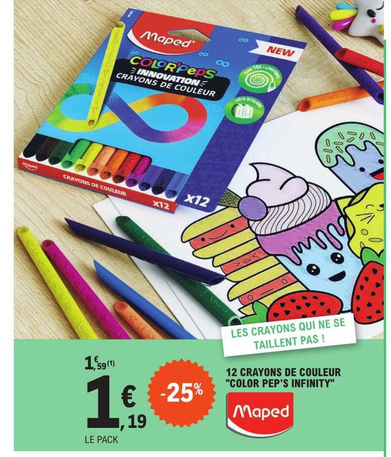 12 crayons de couleur "color pep's infinity" maped