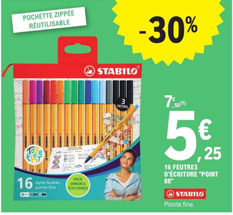 16 feutres d'écriture "point 88" stabilo