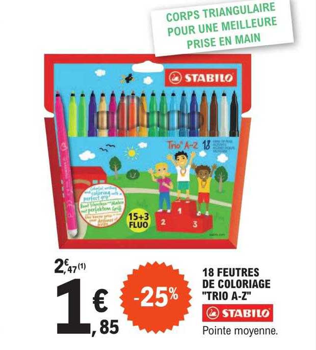 18 Feutres De Coloriage "trio A-z" Stabilo