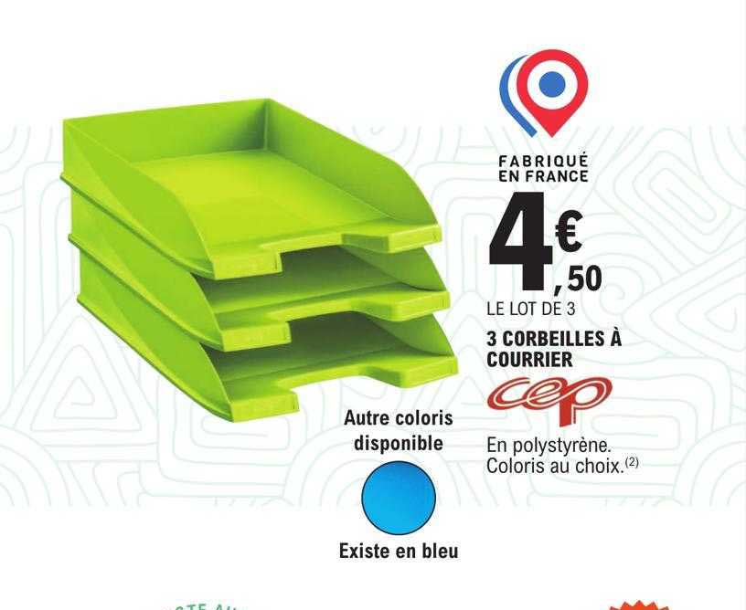 3 corbeilles à courrier cep