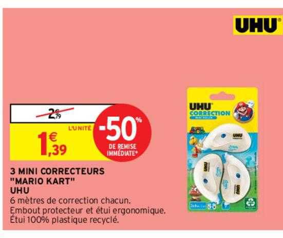 3 mini correcteurs "mario kart" uhu