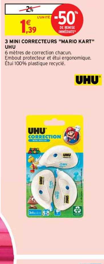 3 mini correcteurs "mario kart" uhu