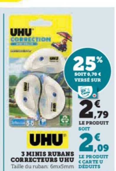 3 Minis Rubans Correcteurs Uhu
