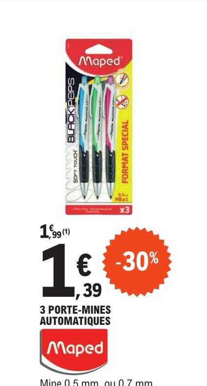 3 porte-mines automatiques maped