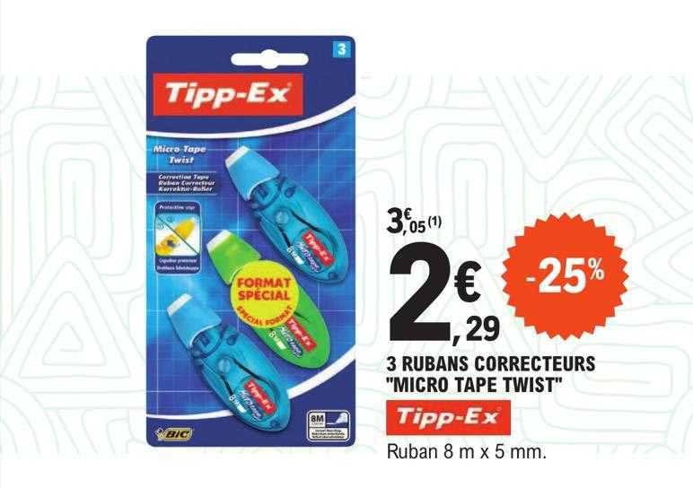 3 rubans correcteurs "micro tape twist" tipp-ex