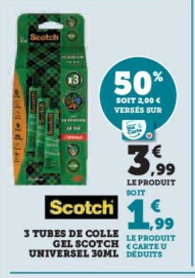3 tubes de colle gel scotch universel 30ml