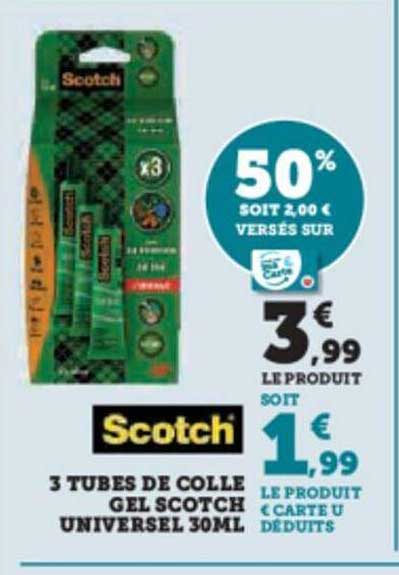 3 Tubes De Colle Gel Scotch Universel 30ml