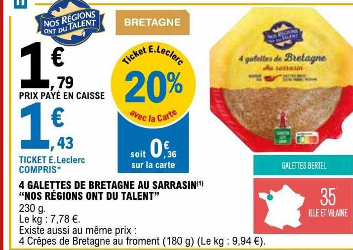 4 galettes de bretagne au sarrasin "nos régions ont du talent"