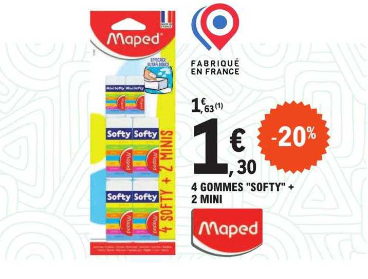 4 Gommes "softy" + 2 Mini Maped