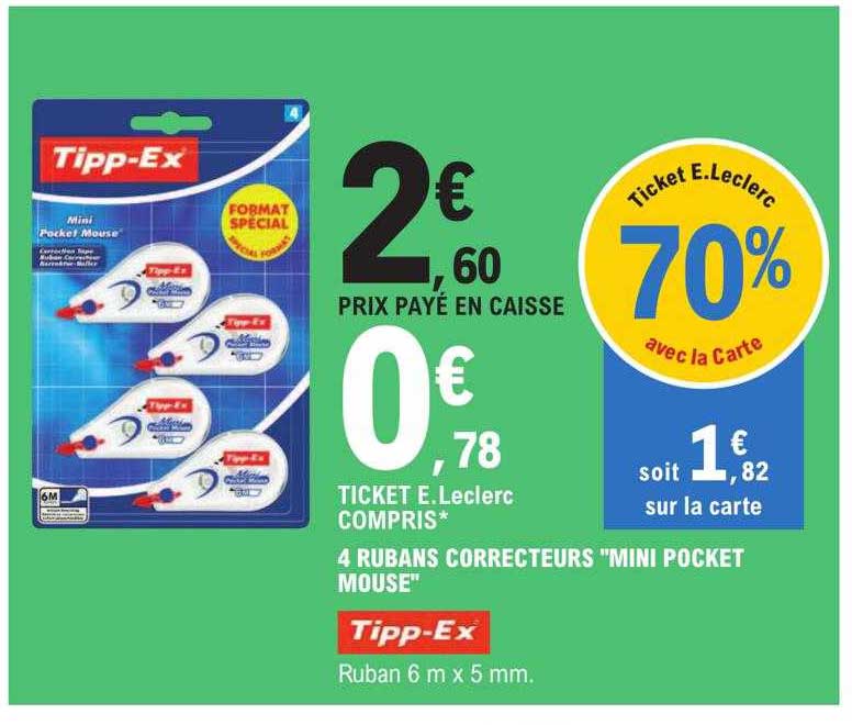 4 rubans correcteurs "mini pocket mouse" tipp-ex