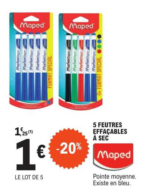 5 Feutres Effaçables à Sec Maped