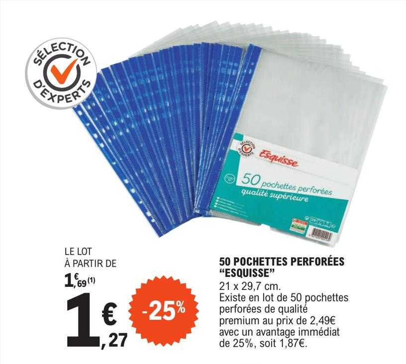 50 Pochettes Perforées "esquisse"