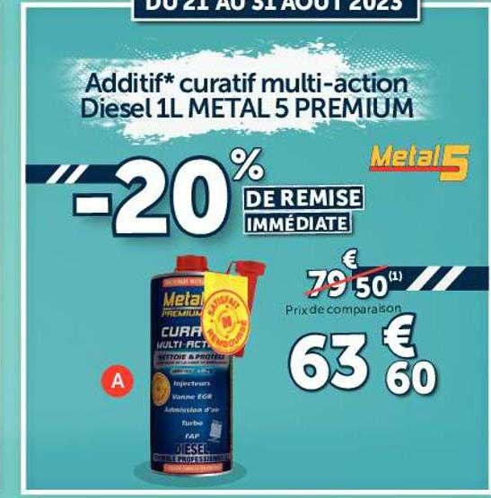 additif curatif multi-action diesel 1l métal 5 premium