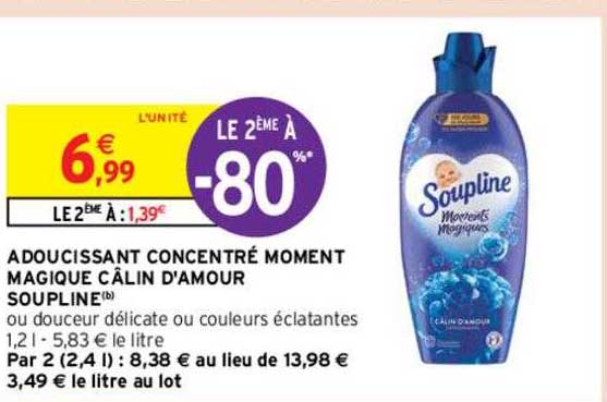 adoucissant concentré moment magique câlin d'amour soupline