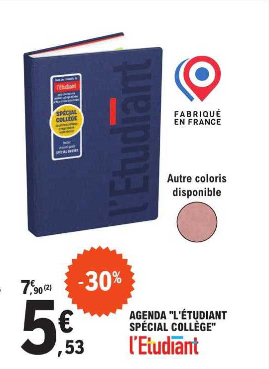 Agenda "l'étudiant Spécial Collège"