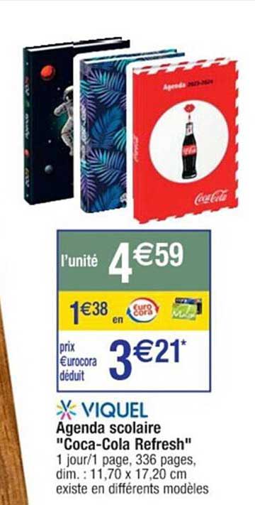 agenda scolaire "coca-Cola refresh" viquel