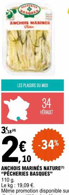 anchois marinés nature "pêcheries basques"