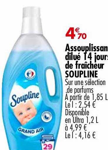 assouplissant dilué 14 jours de fraîcheur soupline