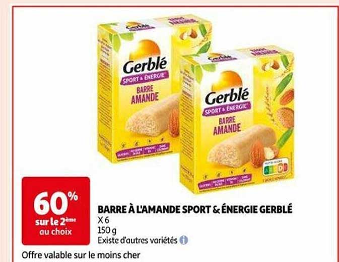 barre à l'amande sport & énergie gerblé