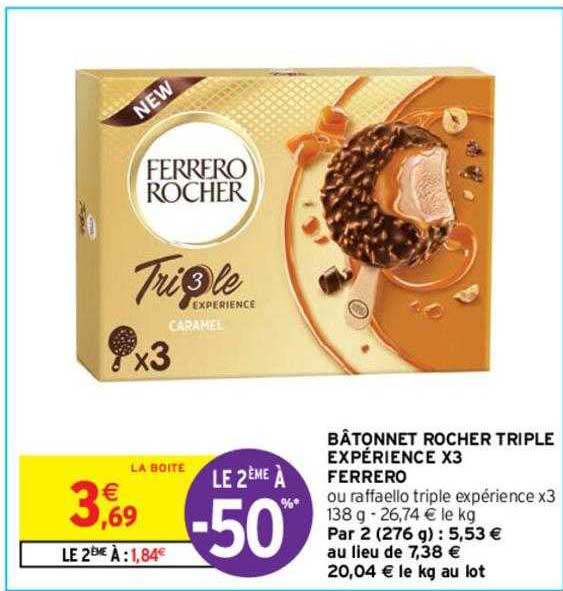 Bâtonnet Rocher Triple Expérience X 3 Ferrero
