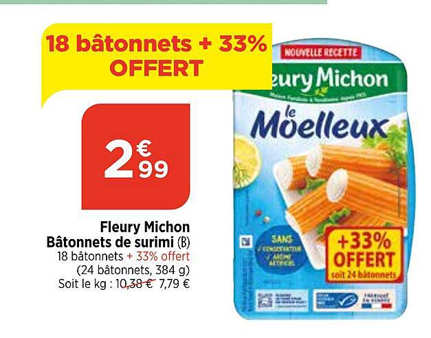 Bâtonnets De Surimi Fleury Michon