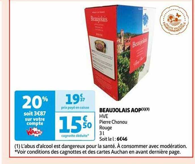 beaujolais aop hve pierre chanau rouge