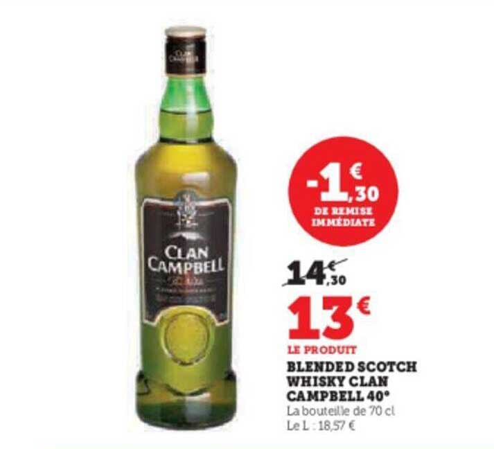 blended scotch whisky clan campabell 40°