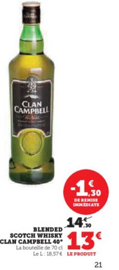 blended scotch whisky clan campbell 40°