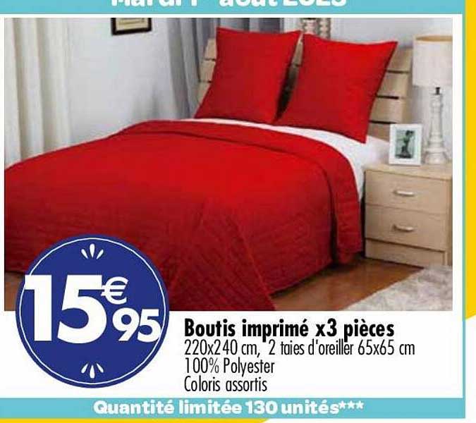 boutis imprimé x 3 pièces