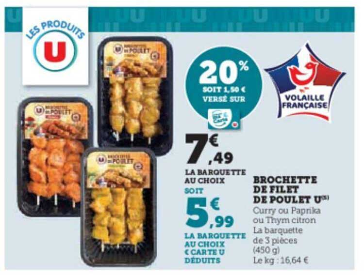 Brochette De Filet De Poulet U