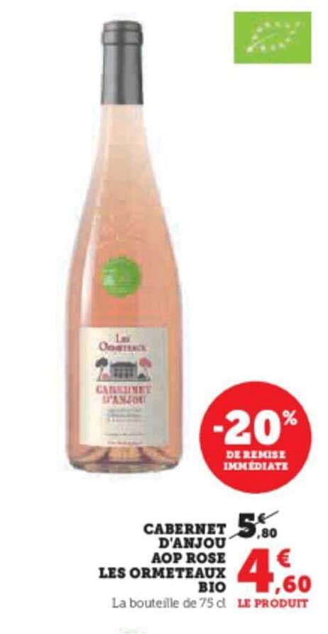 cabernet d'anjou aop rosé les ormeteaux bio