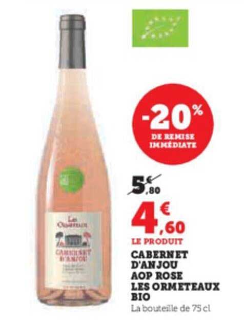 cabernet d'anjou aop rosé les ormeteaux bio
