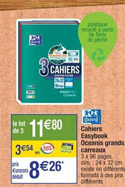 cahiers easybook oceanis grands carreaux oxford