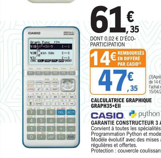Calculatrice Graphique Graph35+eII Casio