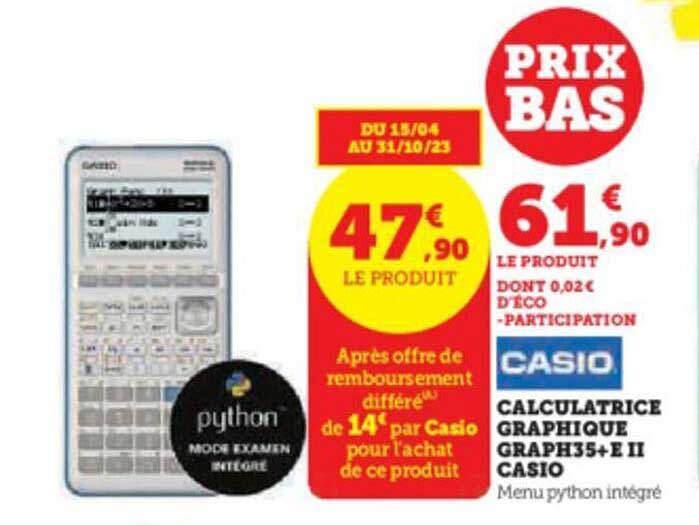 Calculatrice Graphique Graph35+eII Casio