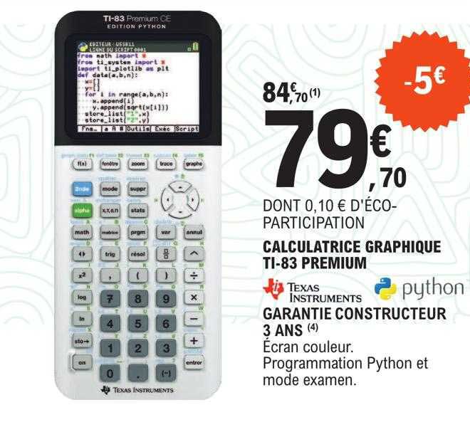 calculatrice graphique ti-83 premium texas instruments