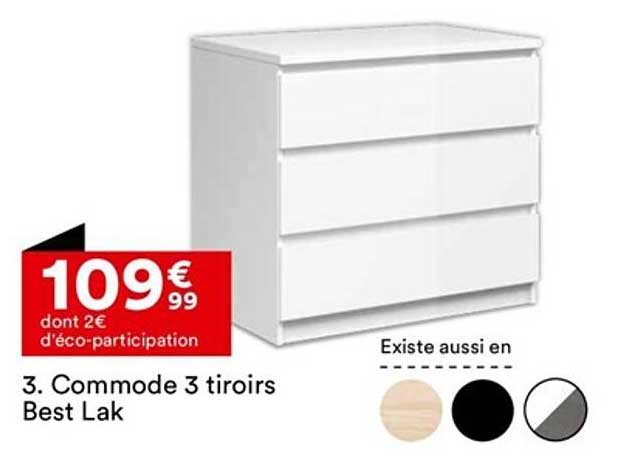 commodoe 3 tiroirs best lak