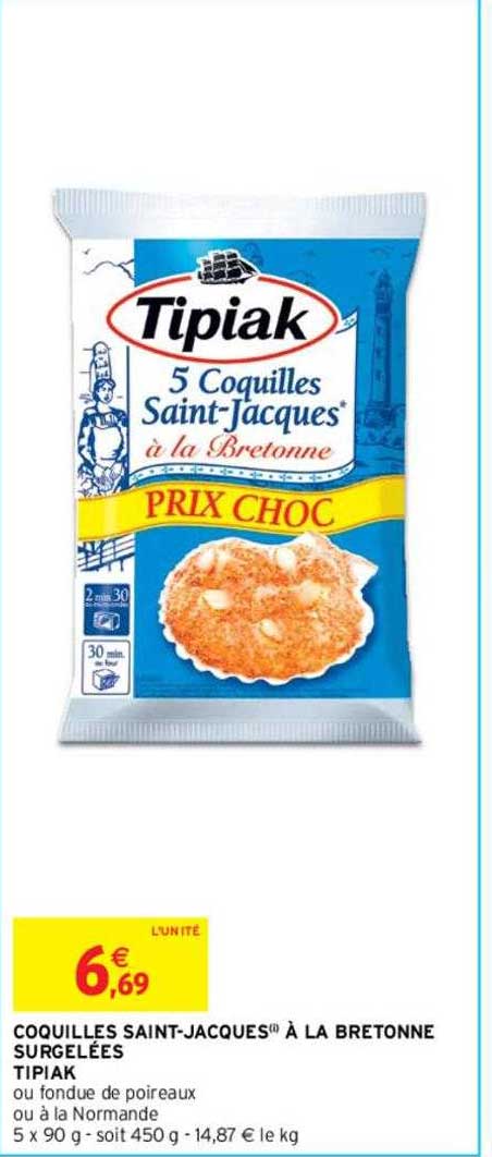 coquilles saint-jacques à la bretonne surgelées tipiak
