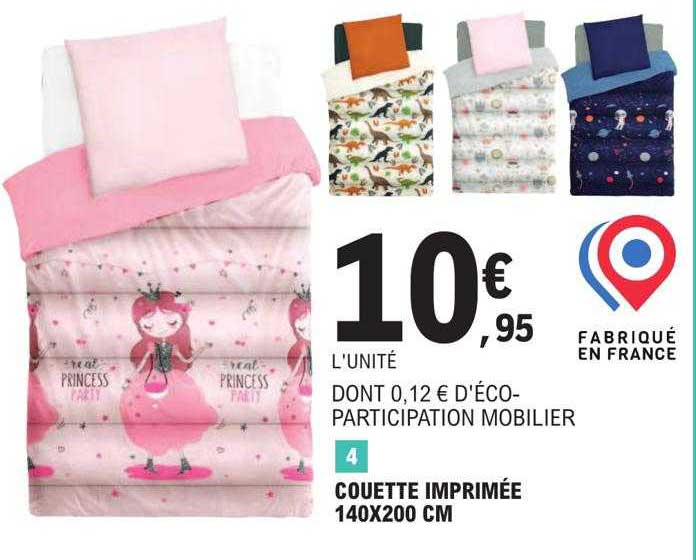 Couette Imprimée 140 X 200 Cm