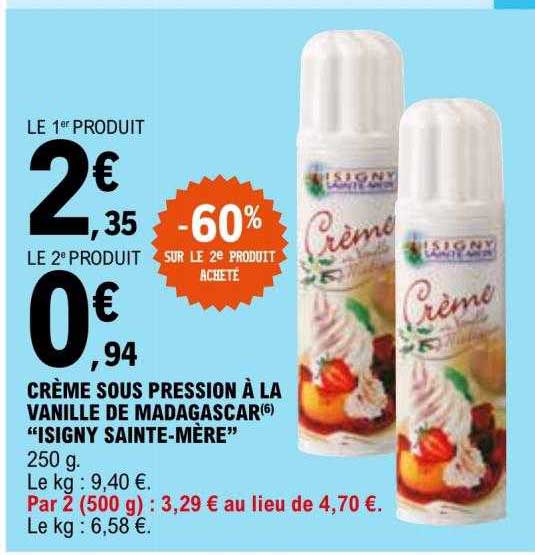 crème sous pression à la vanille de madagascar "isigny sainte-mère"