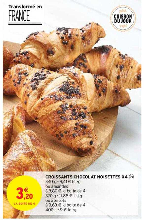 Croissants Chocolat Noisettes X 4