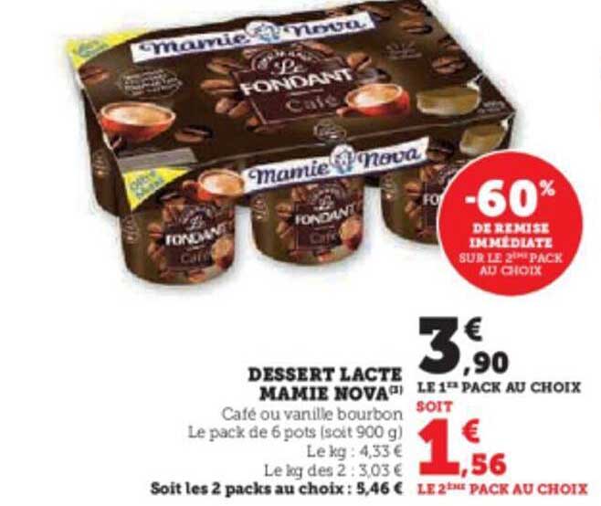 dessert lactée mamie nova