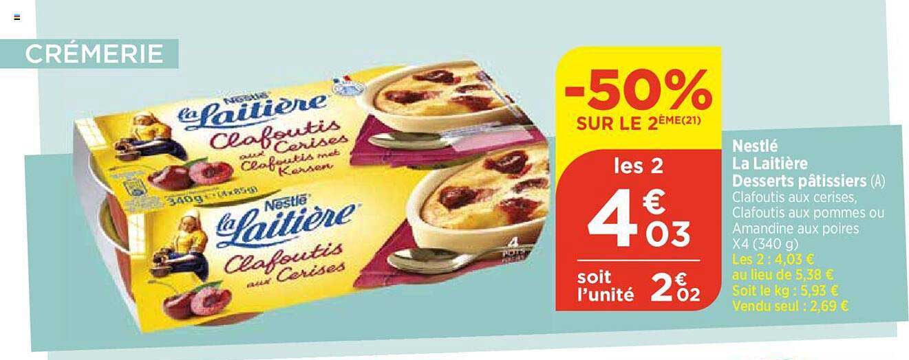 desserts pâtissiers la laitière nestlé