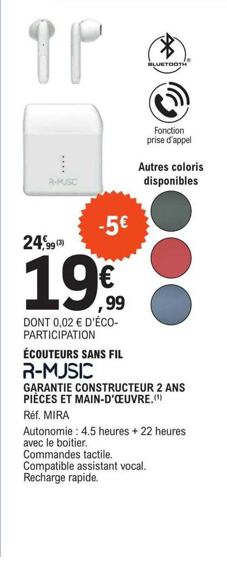 écouteurs Sans Fil R-music