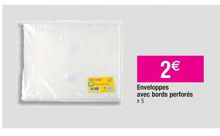 enveloppes avec bords perforés